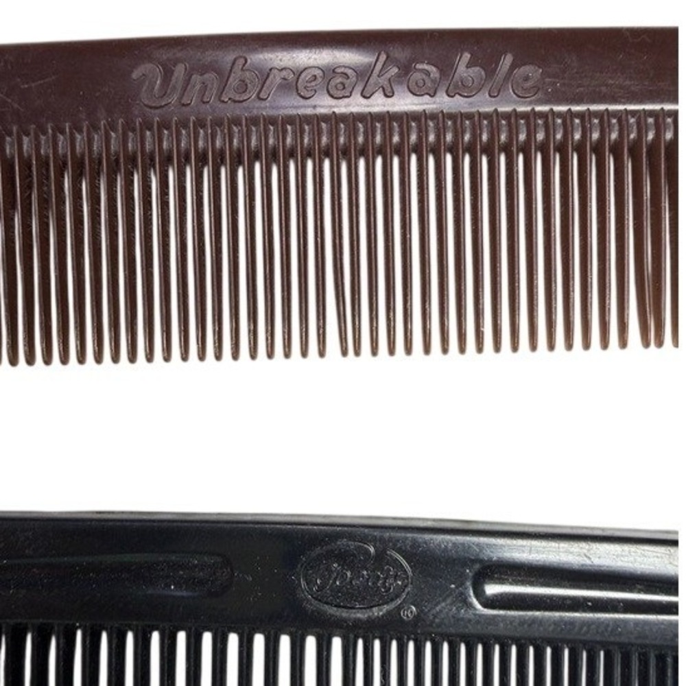 3 Piece‎ Goody Unbreakable Hair Combs Black Brown Vintage Pocket Comb